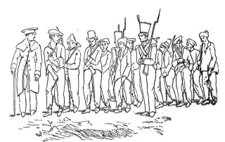 Sketch of convict chain gang taken from  J.J.Knight's "In the early days : history and incident of pioneer Queensland" (1898)