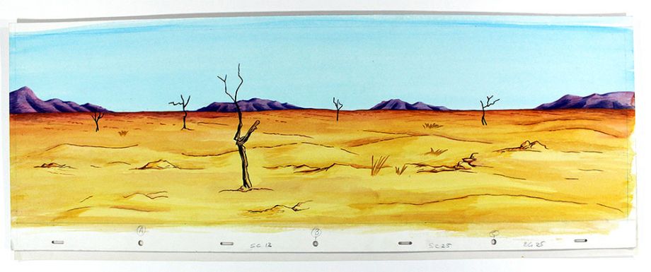 Watercolour artwork of Australian desert by Jeffrey Samuels