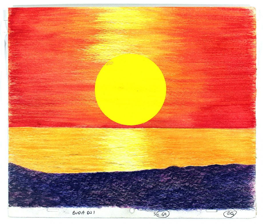 Crayon drawing of sunset 