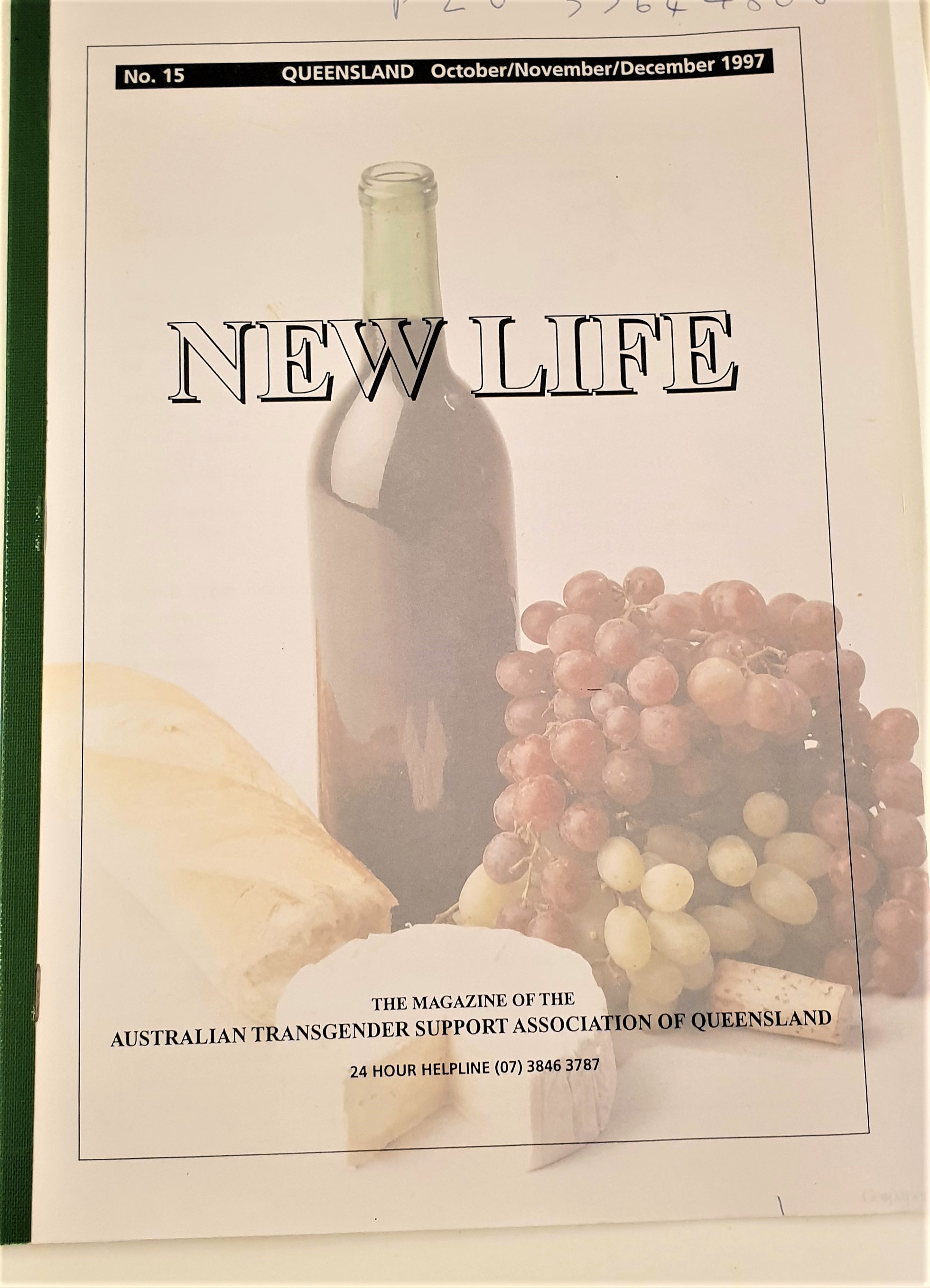 Cover of New Life (Oct./Nov./Dec. 1997), ATSAQ (Australian Transgender Support Association of Queensland) magazine