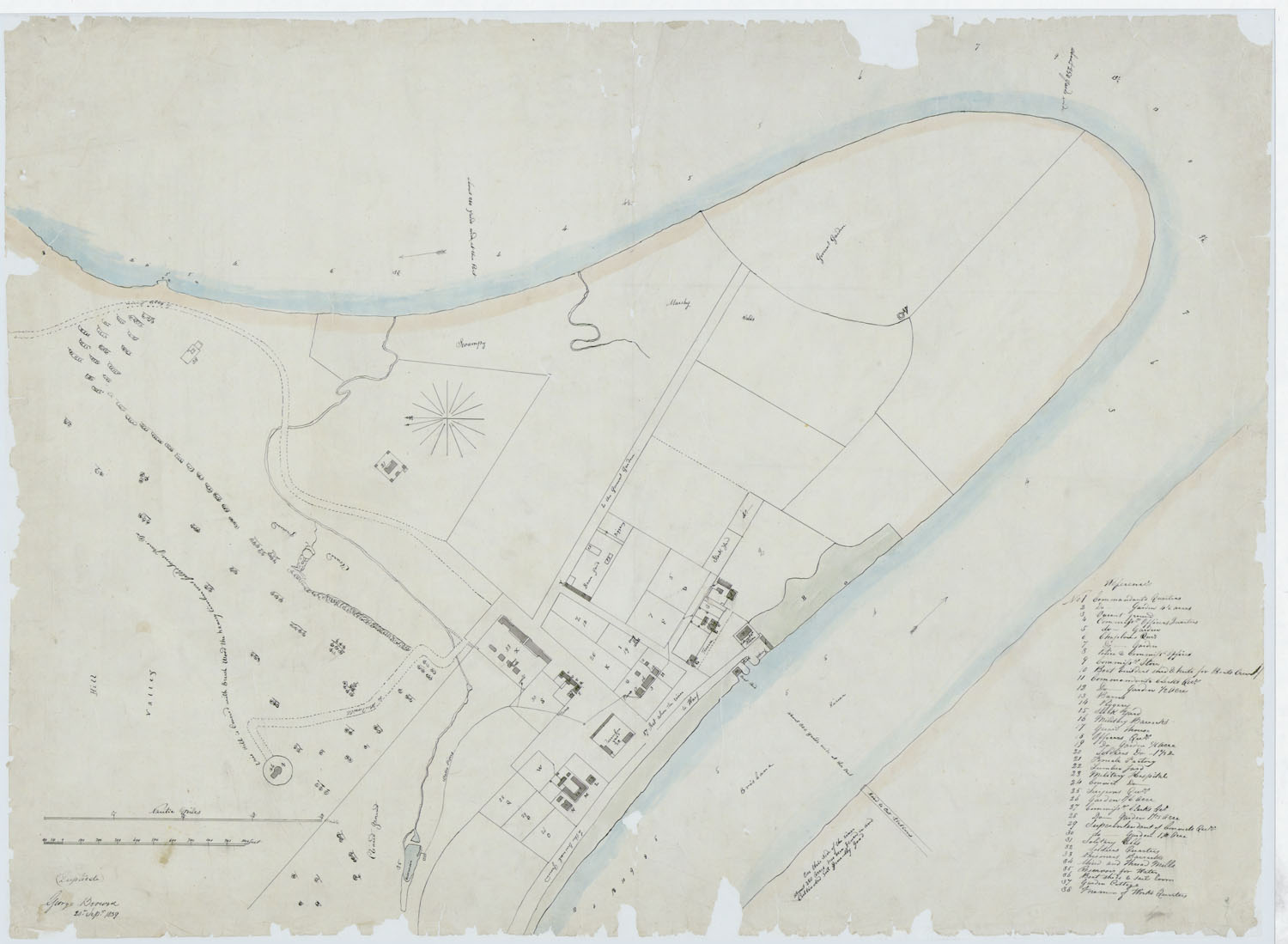Layout of Brisbane Town, Moreton Bay, 20 September 1839