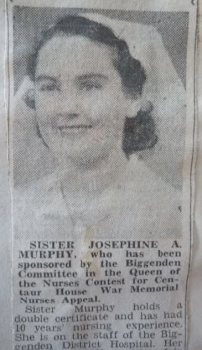 Sister Josephine A. Murphy entered the Queen of the Nurses Quest 1948