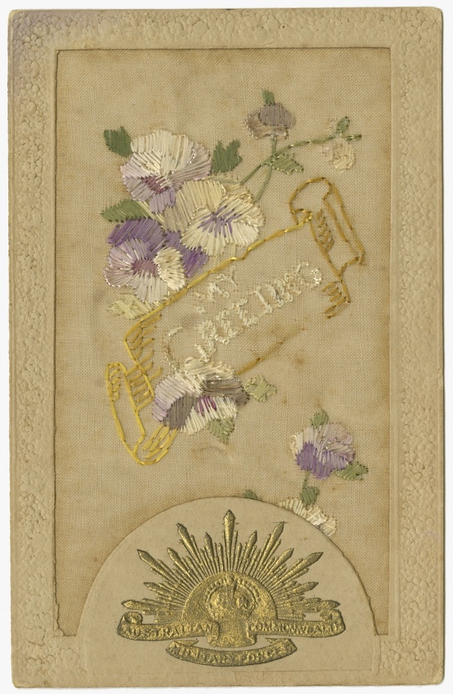 World War I postcard of bows and daisys