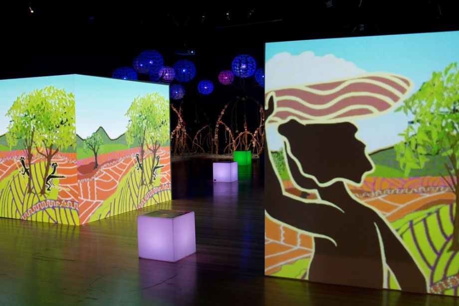 Animation projection: Wonga and Nudu from Aboriginal Nations The Dreaming Series 2