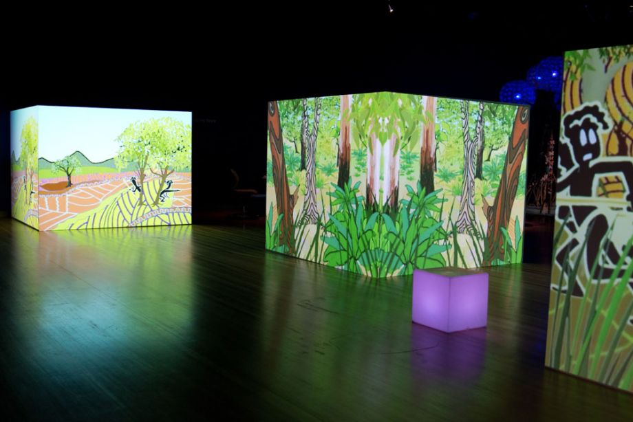 Animation projection Wonga and Nudu from Aboriginal Nations The Dreaming Series