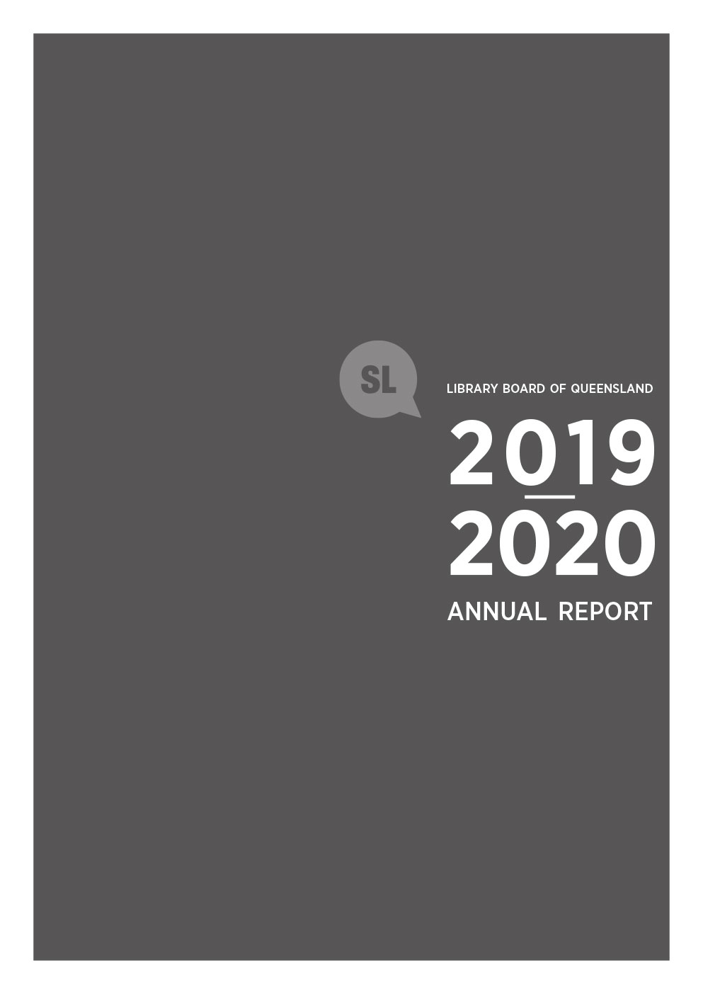 Cover page for the Library Board of Queensland 2019–20 Annual Report.