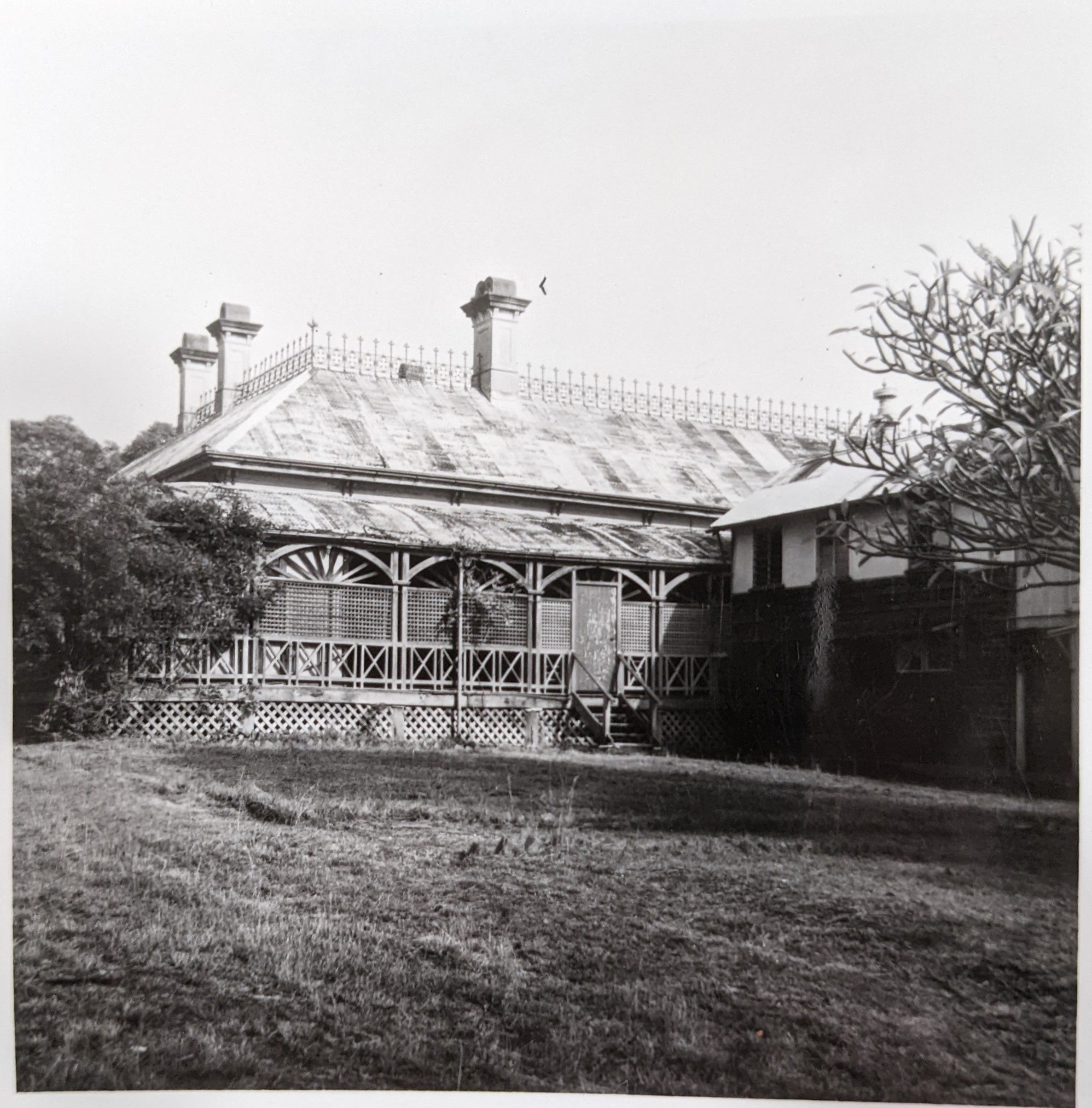 a black and white photo of Auchenflower House in 1969