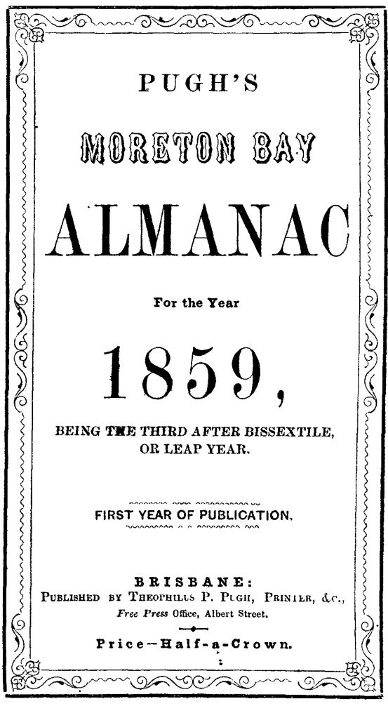 Title page of Pugh's Almanac 1859