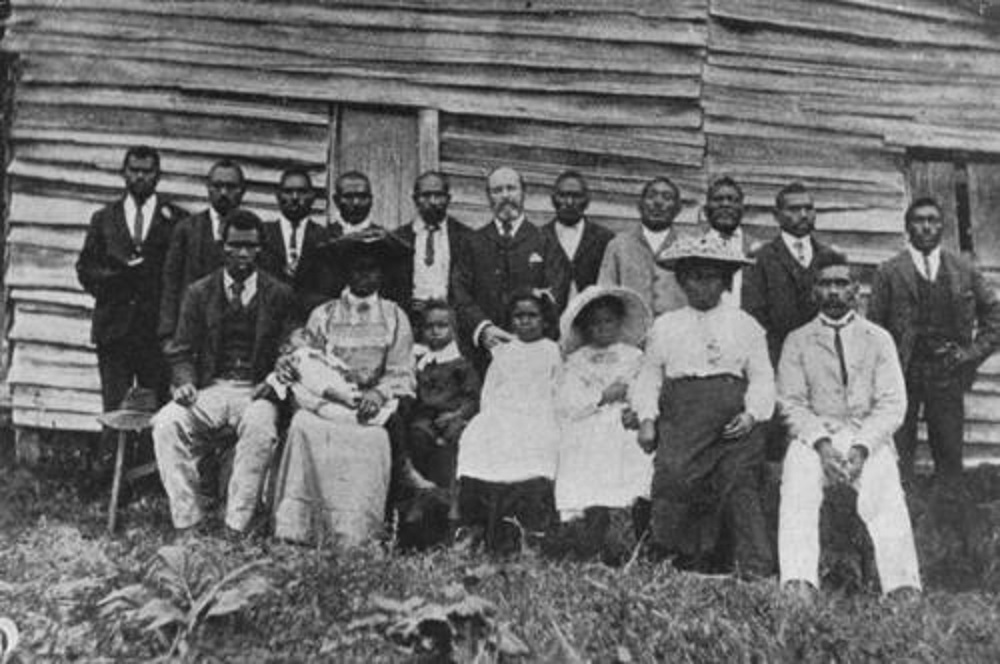 Group of South Sea Islander missionaries near Nambour, Queensland, 1906 Photographer unknown John Oxley Library, State Library of Queensland Negative no. 23819