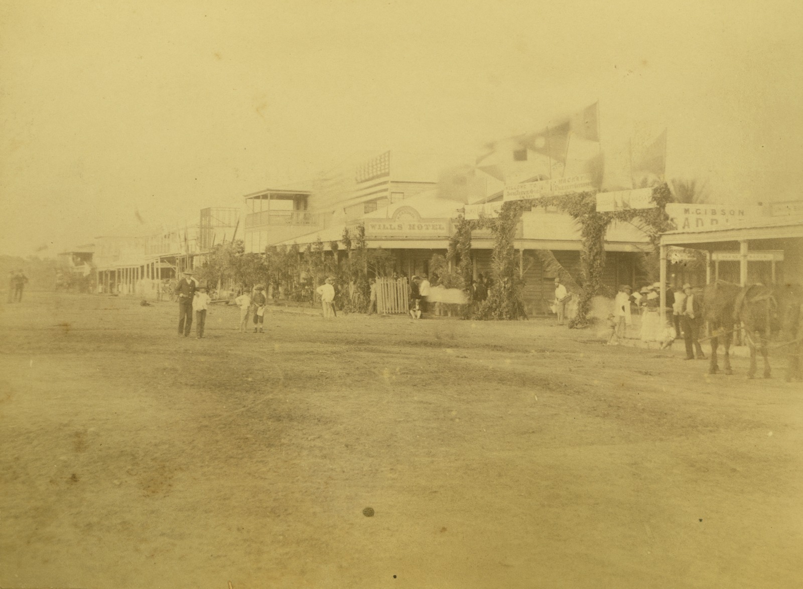 Decorations in Mackay for the visit of the Queensland Governor, Sir Anthony Musgrave in December 1883 