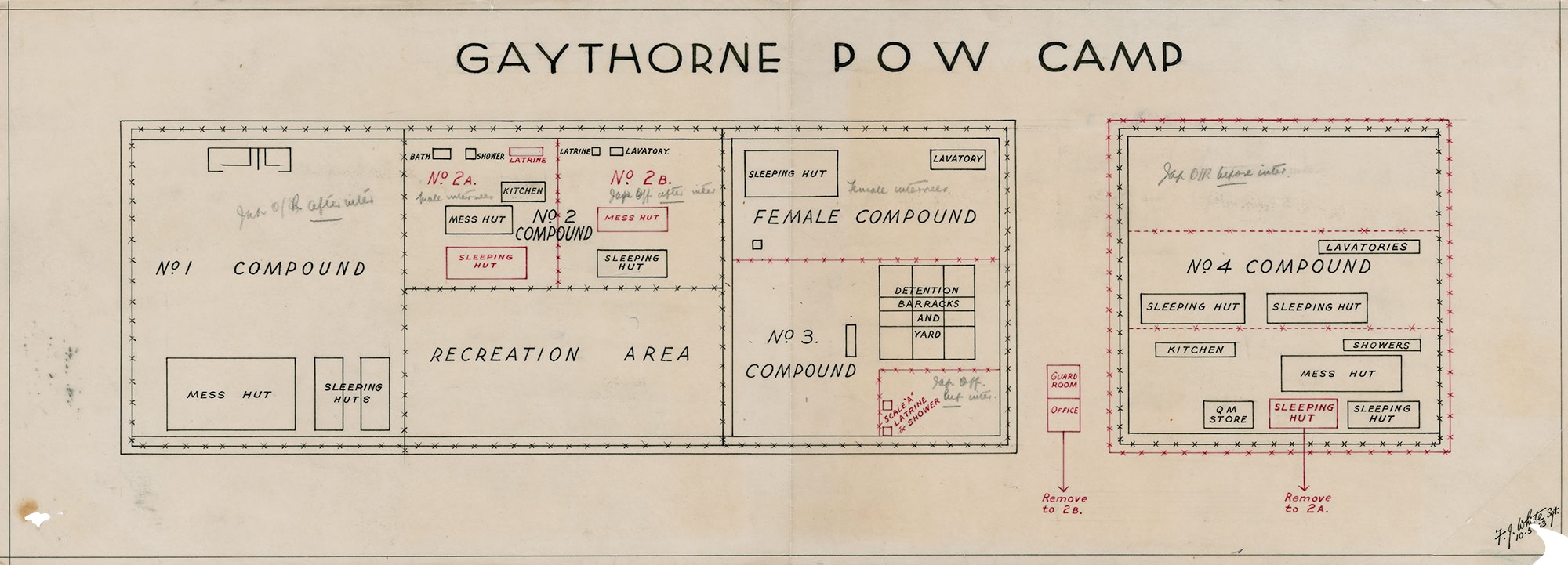 Plan of the Gaythorne PW & I Camp, 1943