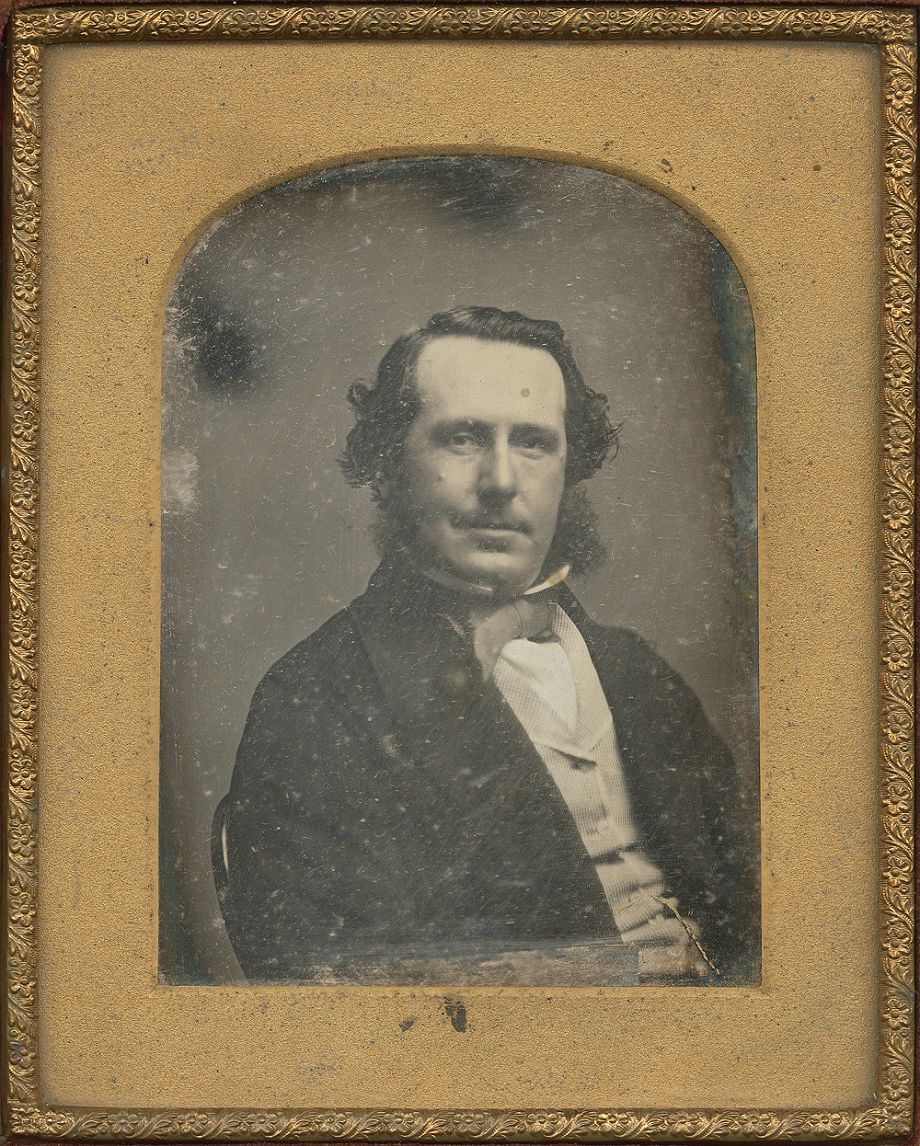 Freeman Brothers Studio, Arthur Hodgson, c.1855 Daguerreotype photograph, 12.5 x 10 cm [dimensions of image in gilt frame] in leather case stamped ‘Freeman Brothers Sydney’. John Oxley Library, State Library of Queensland, Arthur Hodgson Archive. ACC: 28715