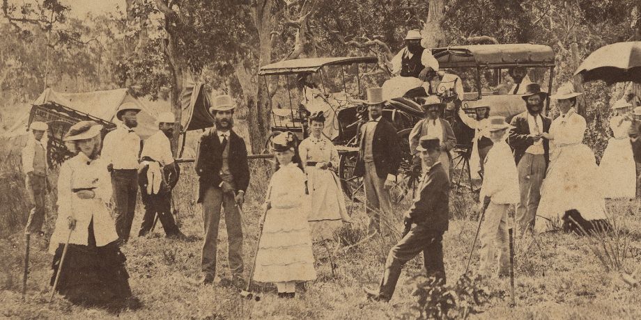 Heinrich Muller, Staff picnic in the Darling Downs area (Detail), From Davenport Album, 1877, John Oxley Library, State Library of Queensland. ACC: 9949