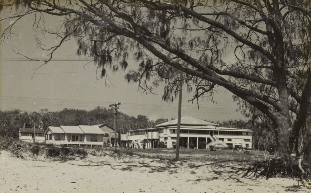 View from the beach of the buildings at the Alexandra Park Camp.