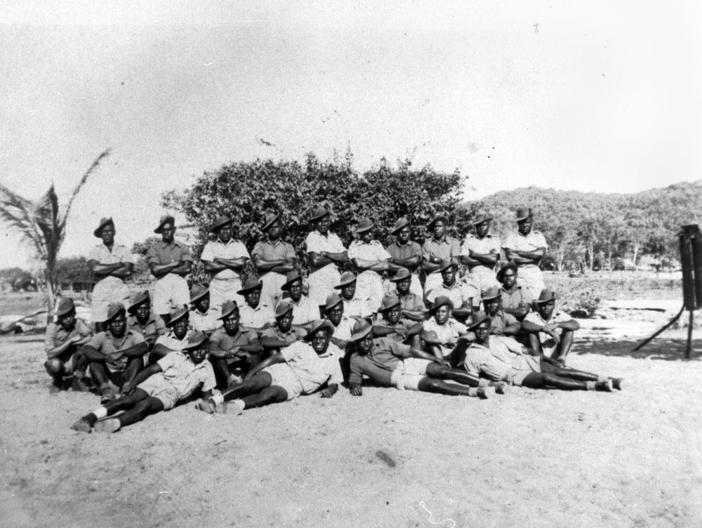 Members of the Torres Strait Light Infantry Battalion at Rose Camp, Thursday Island, 1940s (2004). Web.