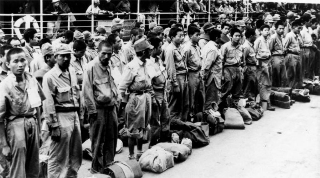 Japanese prisoners arriving at Brisbane from New Guinea, ca. 1945