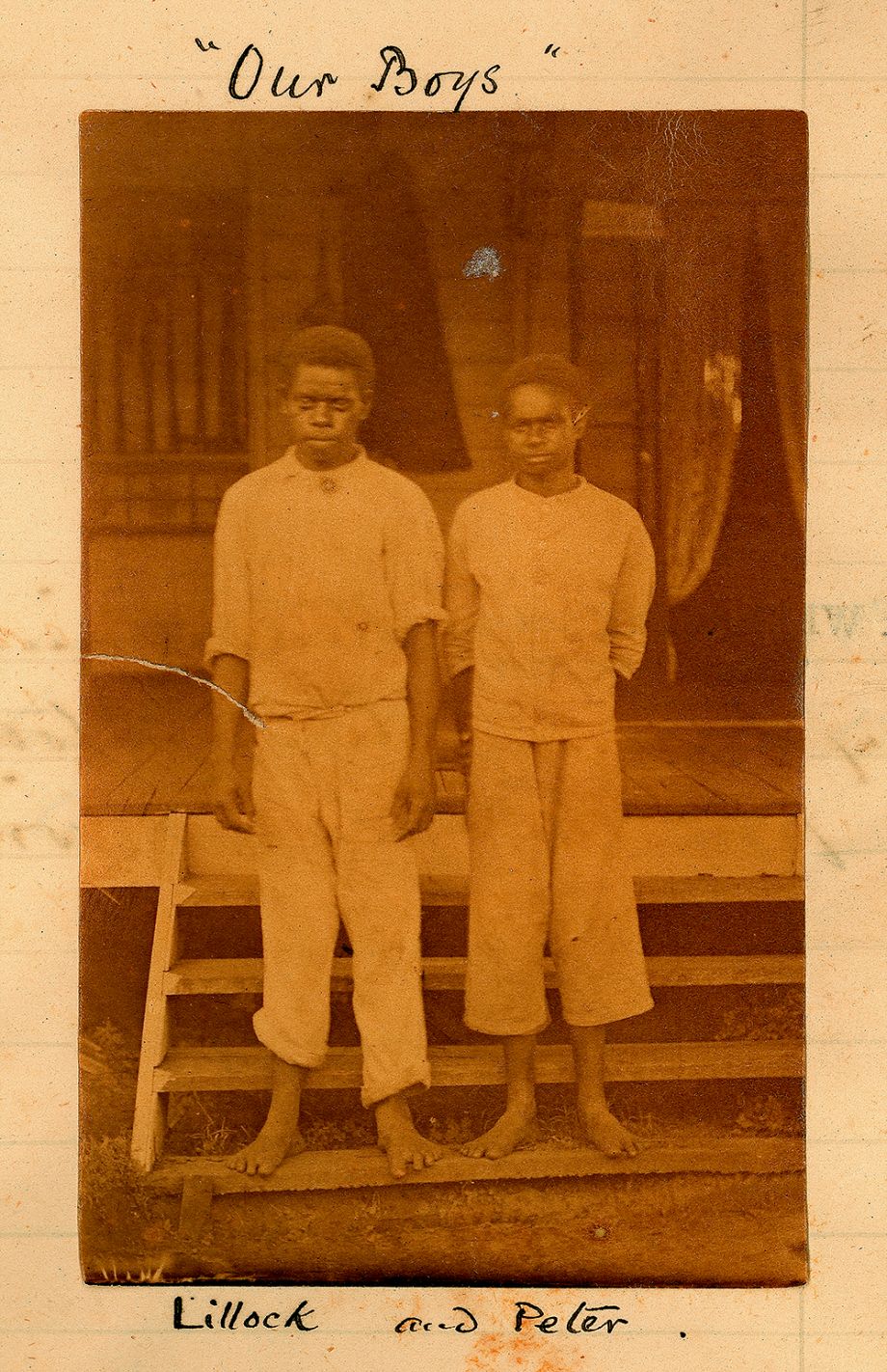 "Our boys" Lillock and Peter, South Sea Islanders working at The Hollow