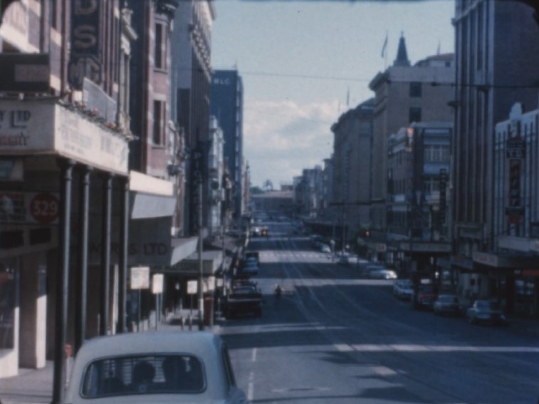 Merryl McKay street scene of Brisbane, 1963 