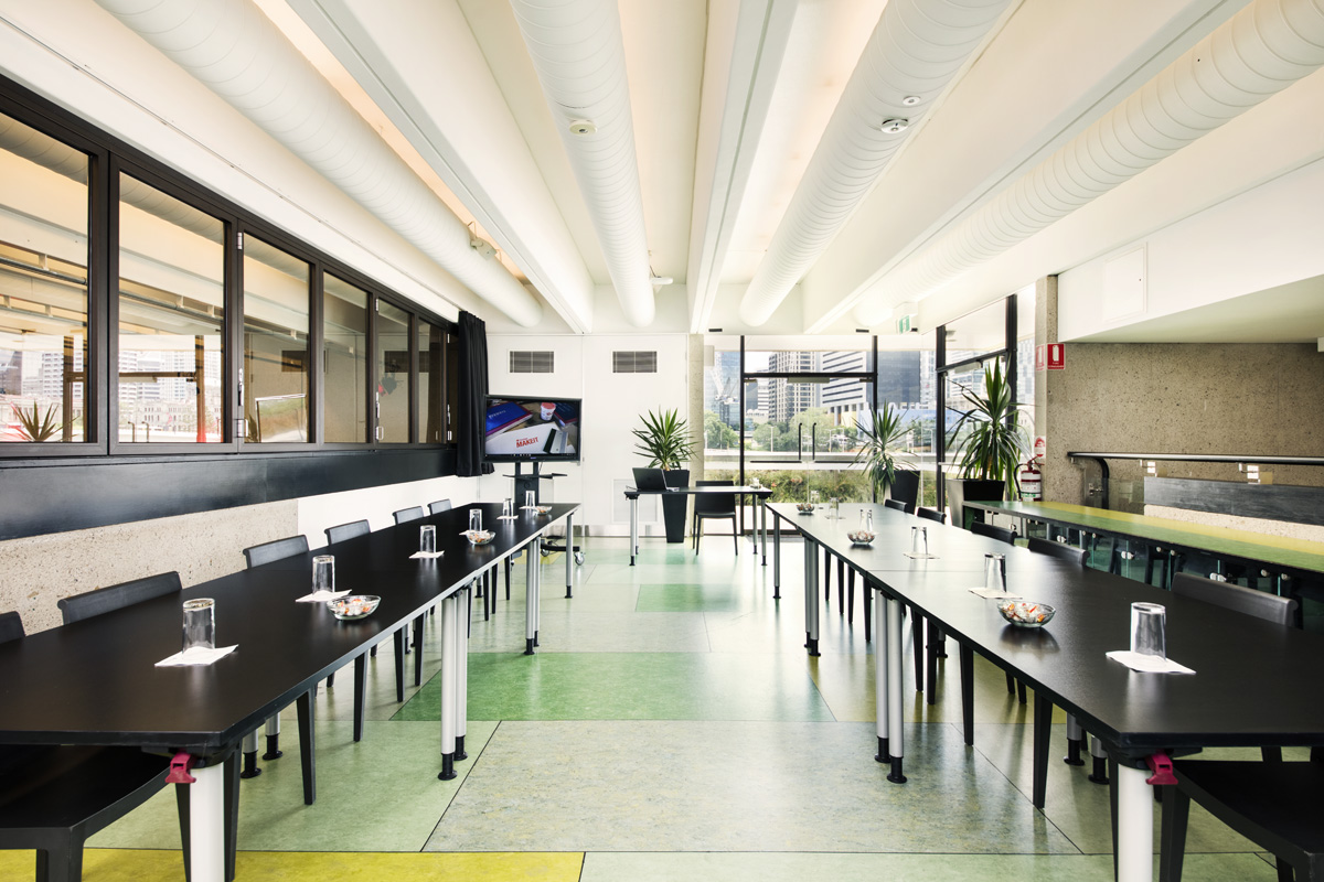 The Mezzanine at State Library overlooking Brisbane River