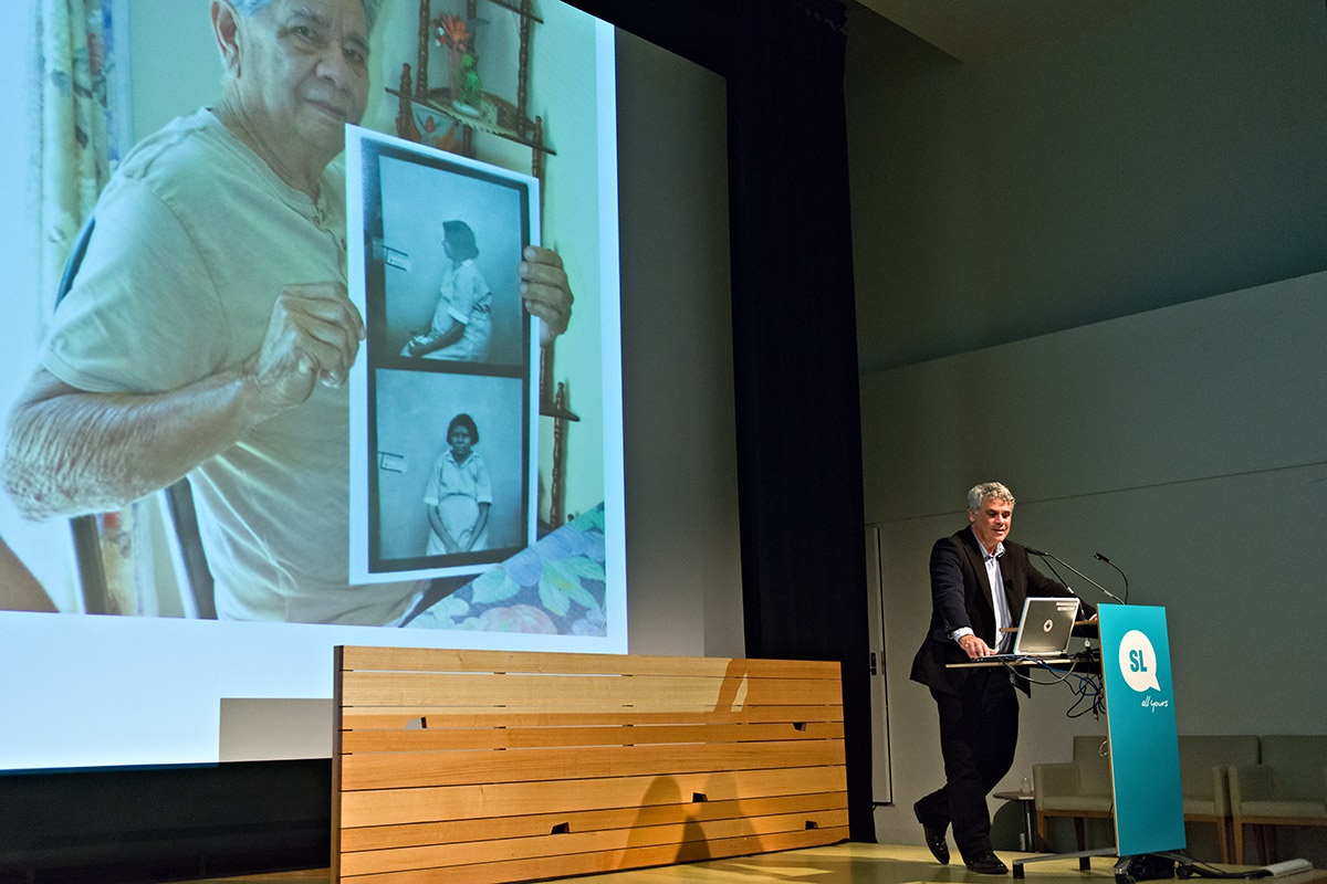 Michael Aird Co-Curator of the Transforming Tindale exhibition at the State Library of Queensland, 2012. The exhibition was an acknowledgement of this untold story for Aboriginal people in Queensland.