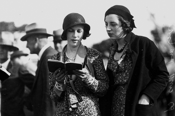 Two women picking a winner at the Albion Park races