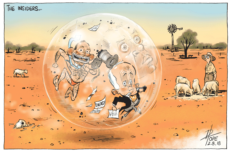 Cartoon titled the The Insiders by David Pope