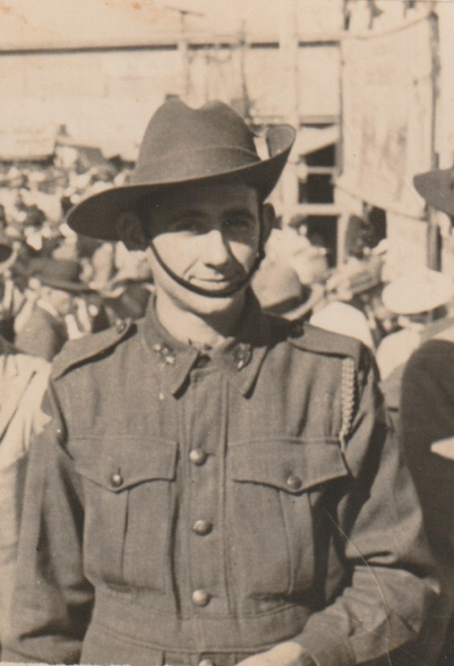 Sepia photograph of Noel McGinty in uniform, c.1945