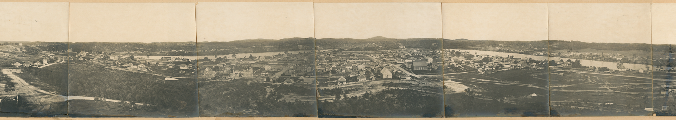 Panorama of Brisbane from the Old Windmill, 1862