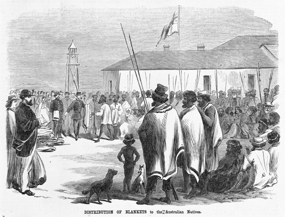 Illustration depiction of 1864 annual blanket day