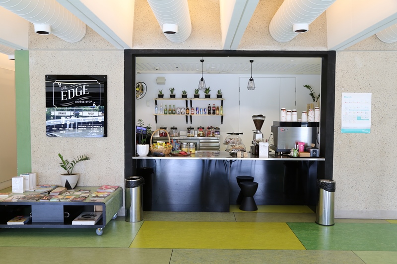 Internal view of the coffee shop at The Edge at State Library of Queensland. 