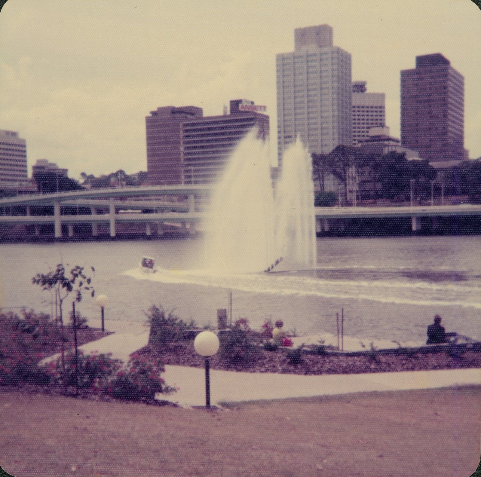 large fountain in the Brisbane river