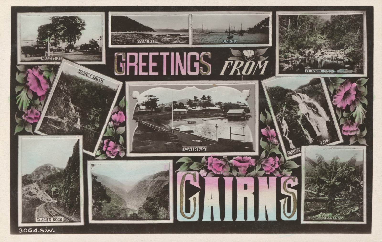 Collage of photographs from Cairns, ca. 1906