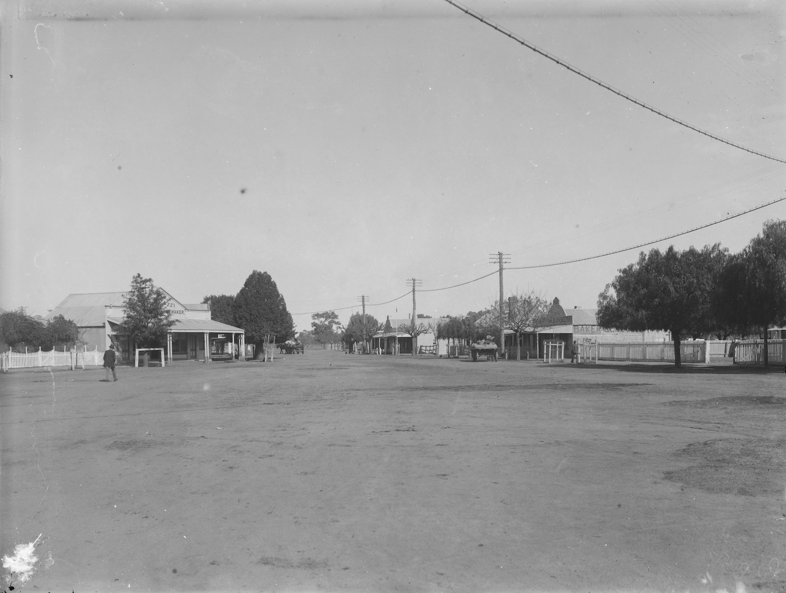 Wide, unpaved street in Cunnamulla, Queensland