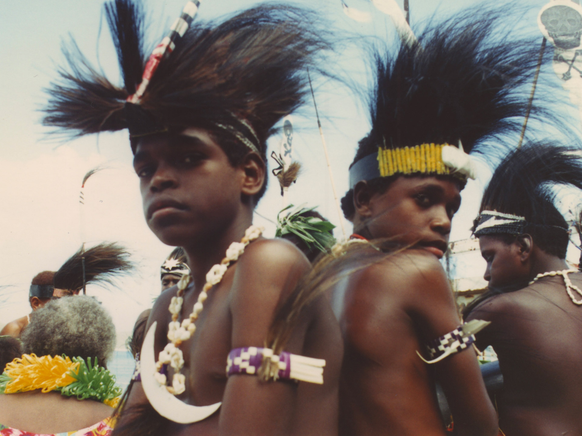 Boigu Island school dancers attending a Torres Strait cultural festival on Thursday Island, Queensland, 1993.