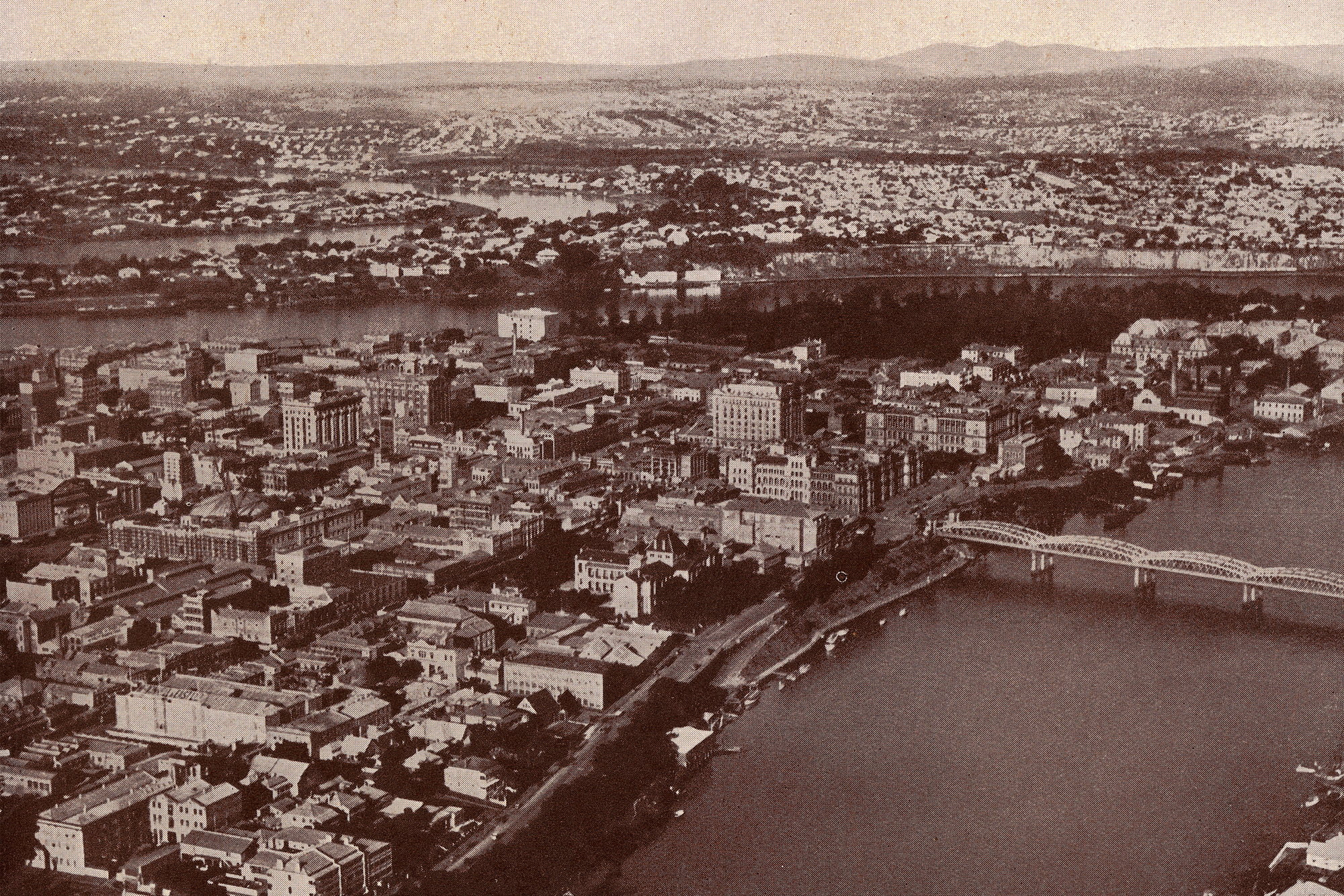 Aerial view of Brisbane and the river, ca. 1929