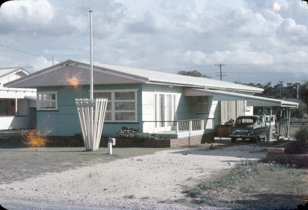 Ford Zephyr car in the carport at Broadbeach | State Library of Queensland