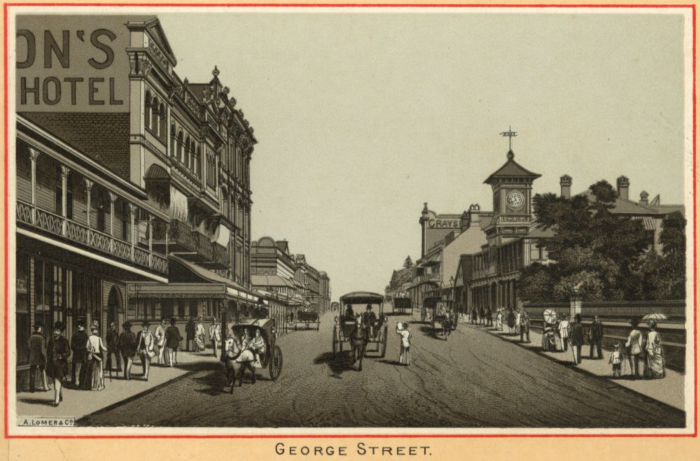 George Street, Brisbane around 1887