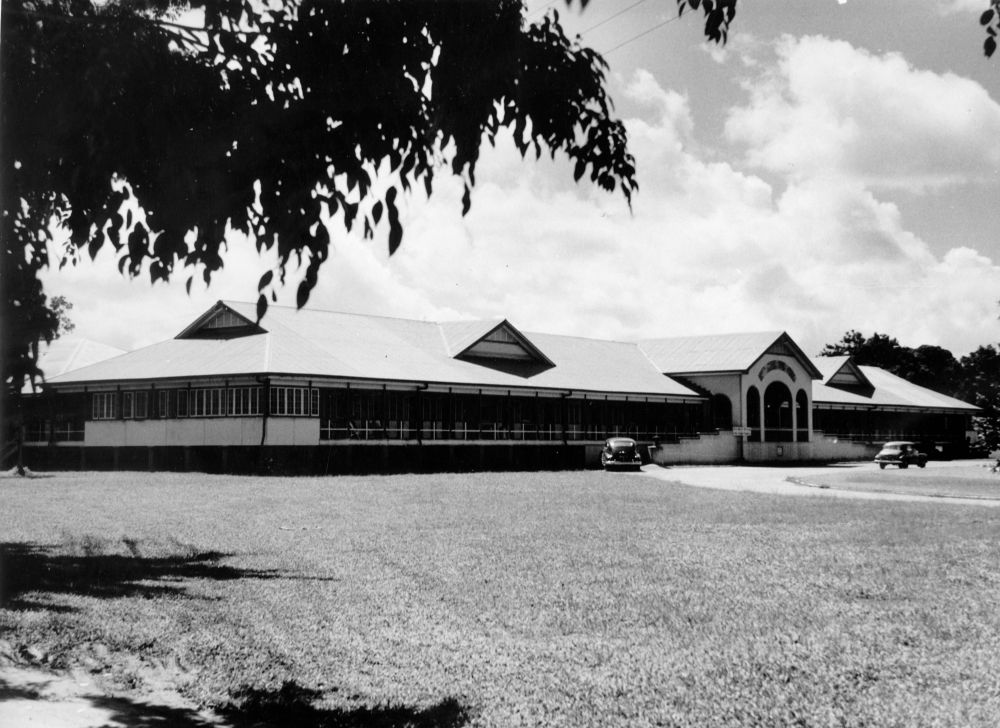Ingham District Hospital building and driveway, Queensland, 1953