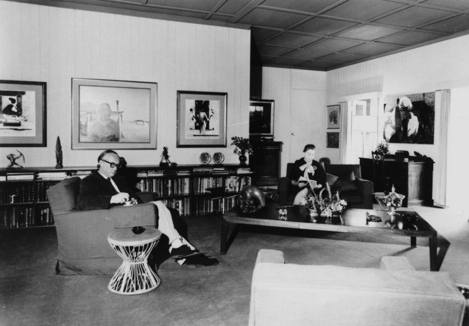 Brian and Marjorie Johnstone in their sitting room at Cintra Road,1965