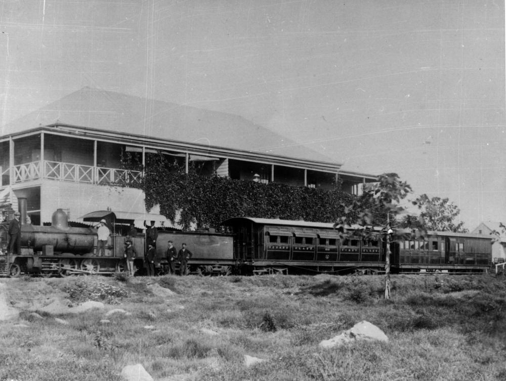 Locomotive at the Cooktown Railway Station ca. 1889. 