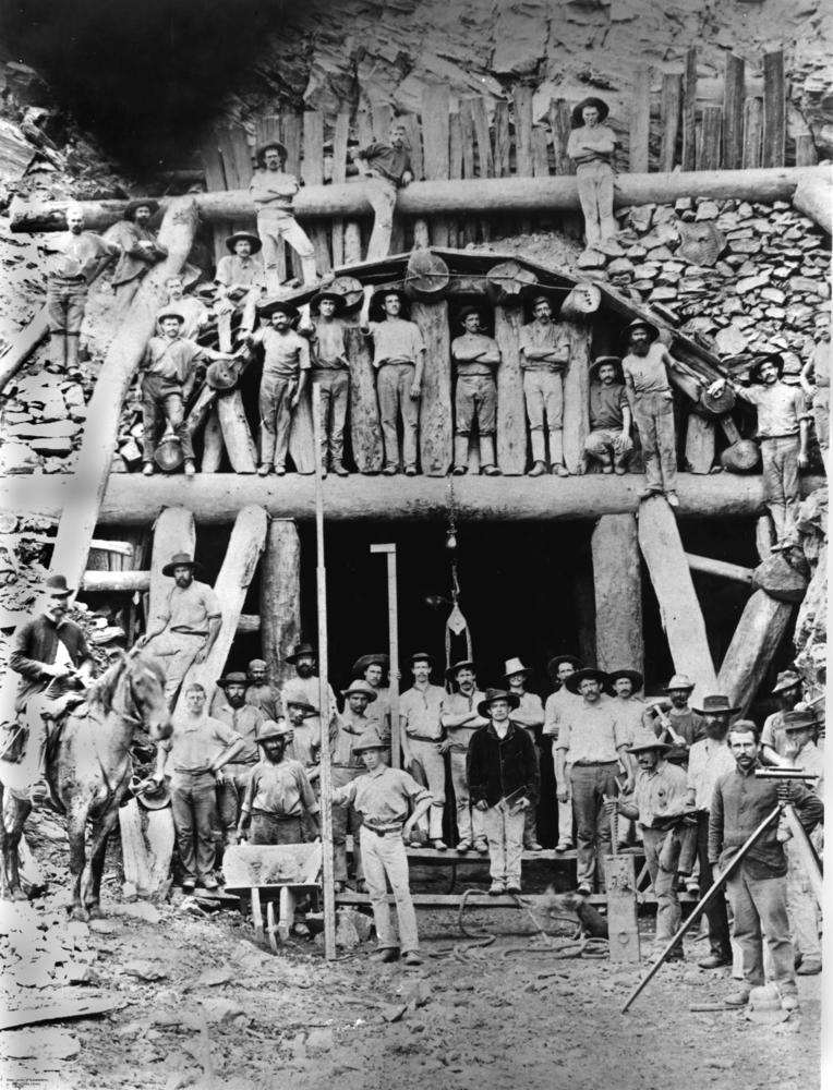 Men working on the construction of a tunnel on the Cairns railway. John Oxley Library, SLQ. Neg 67224 
