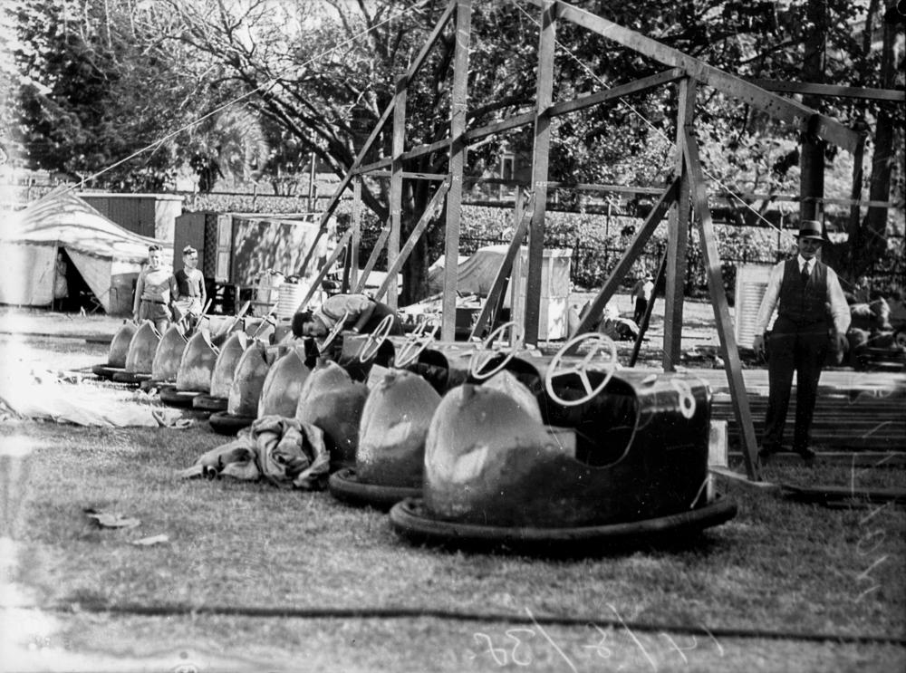 Dodgem cars at the RNA showground, Brisbane 1938. John Oxley Library, State Library of Queensland. Neg 104991