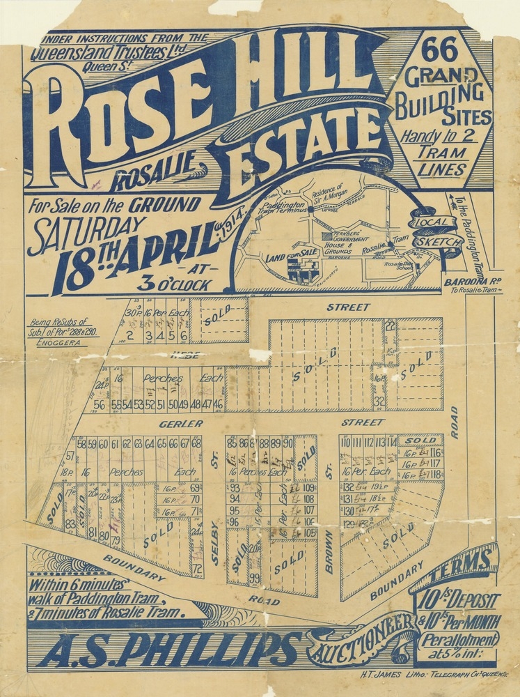 Rose Hill Estate, Rosalie [Bardon], 1914 (Map of the Week) State