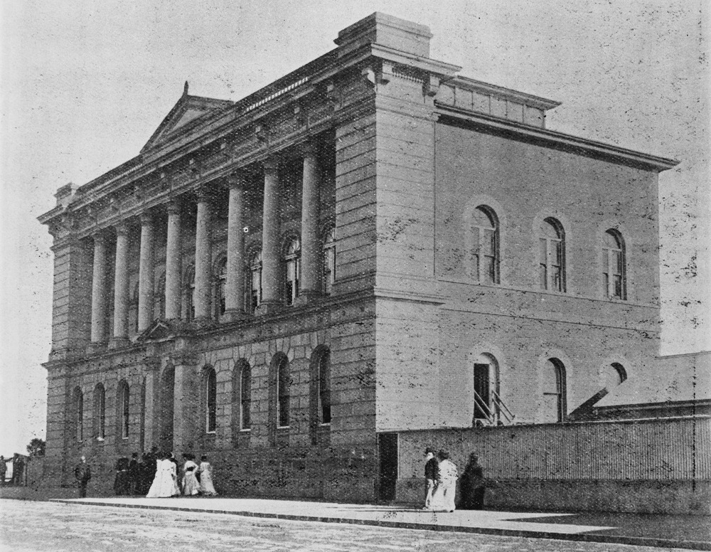 Black and white photograph of the State Library of Queensland building in 1902.