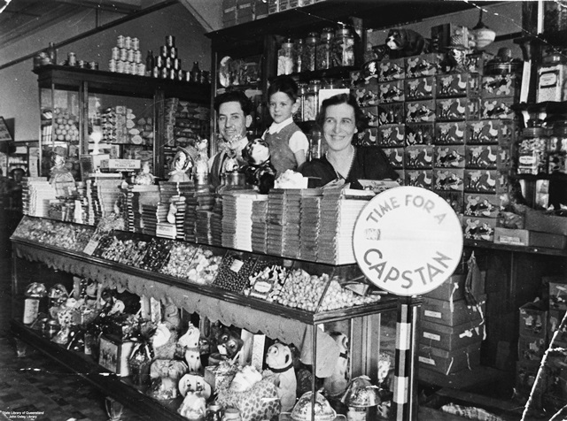 Inside the Paragon Cafe at Dalby, Queensland, ca. 1936. John Oxley Library, State Library of Queensland. Negative no. 41450