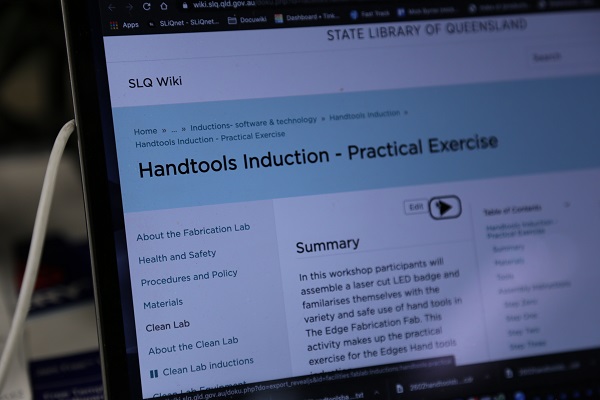 Handtools induction page on the SLQ Wiki