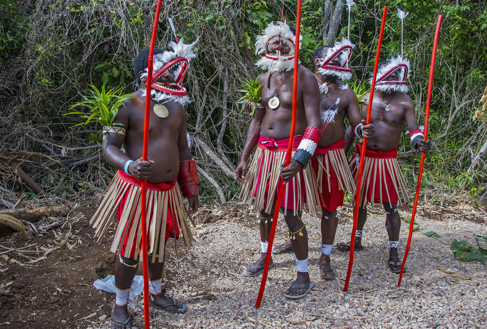 Men in traditional Torres Strait Dress