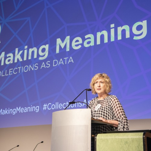 Vicki McDonald on stage at Making Meaning