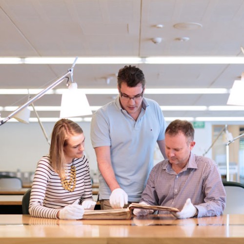 Clients accessing State Library collections. Photo by Jeff Camden.