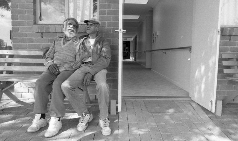 Aboriginal men at the Ny-Ku Byun aged care facility in Cherbourg